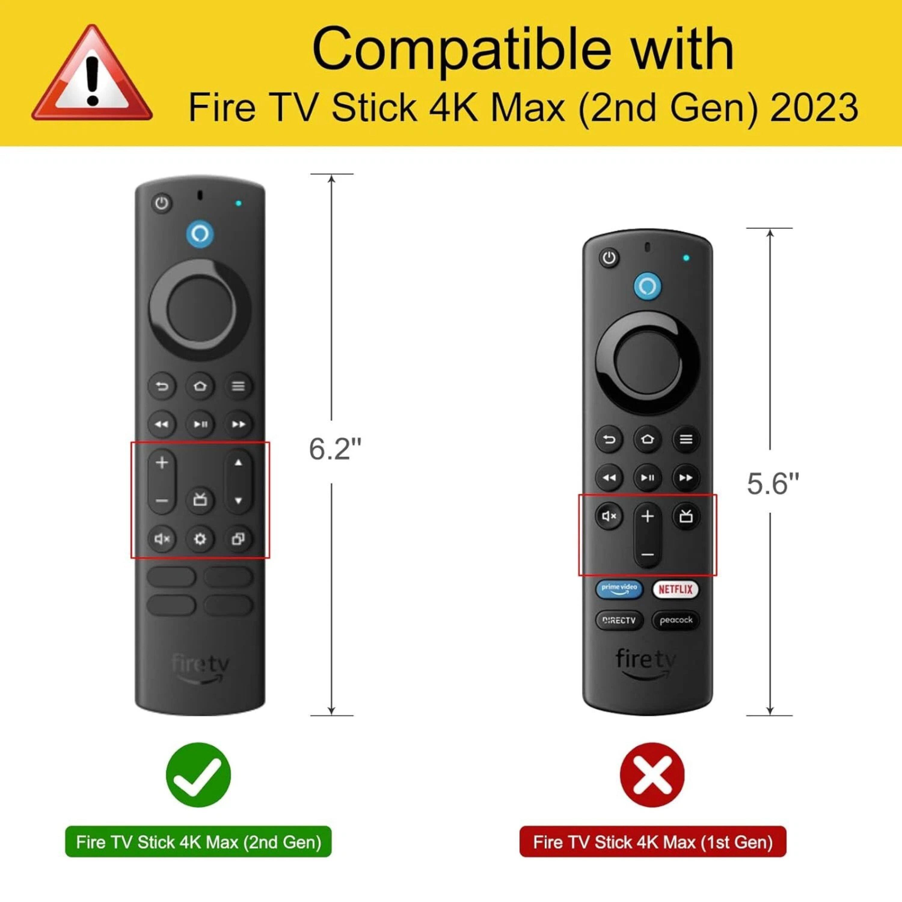 Compatible with Fire TV Stick 4K Max (2nd Gen) 2023

6.2" U x II + = 5.6" - p - NETFLIX CIRECTY peocock firetv firet tv X Fire TV Stick 4K Max (2nd Gen) Fire TV Stick 4K Max (1st Gen)