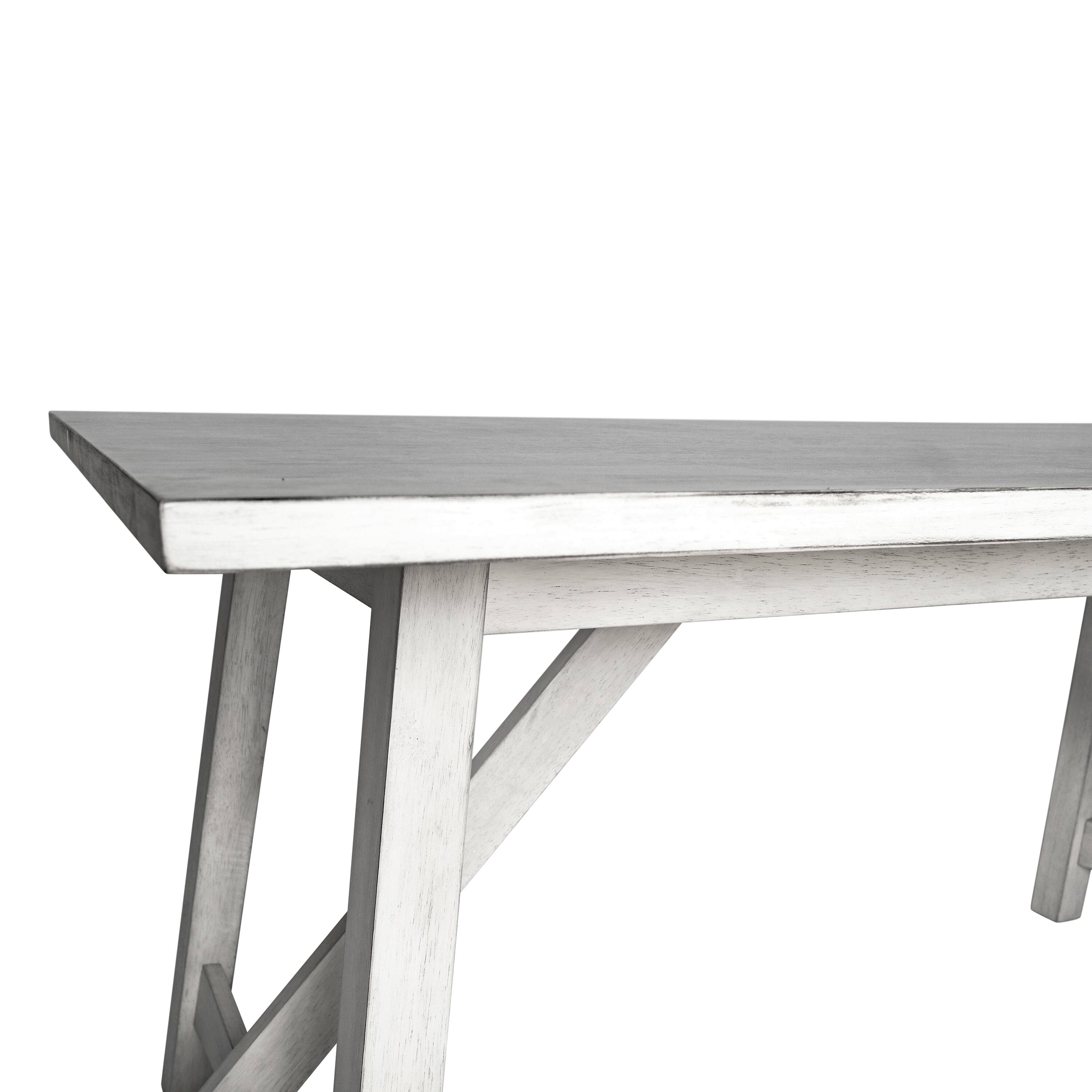 Alt View 9. Emma + Oliver - Lawson Farmhouse Wooden Trestle Base Dining Table - Antique White.