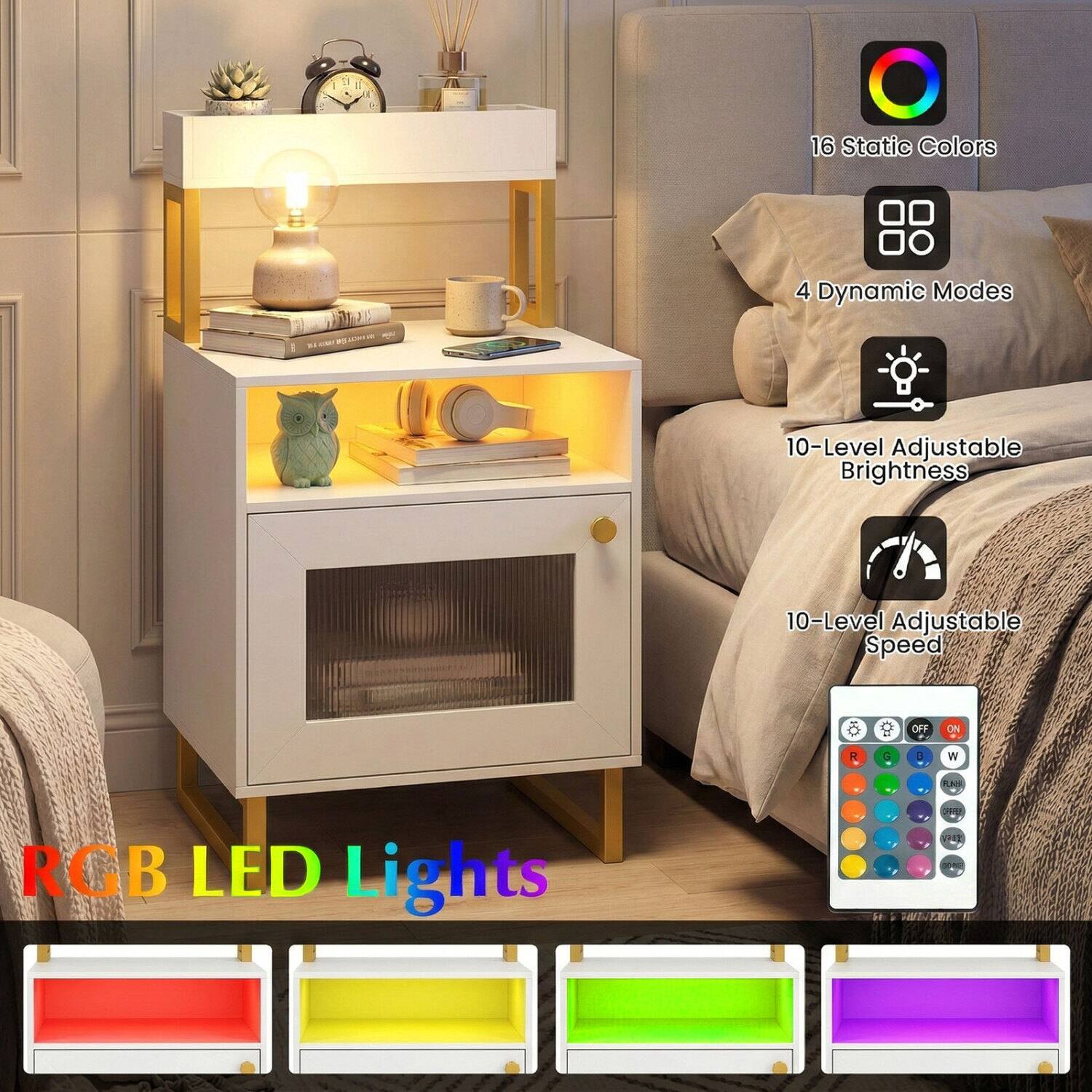 16 Static Colors  
4 Dynamic Modes  
10-Level Adjustable Brightness  
10-Level Adjustable Speed  
OFF  
ON  
R  
G  
B  
W  
FLANK  
RGB LED Lights