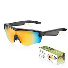 Auraflux - Color lenses Bluetooth Sport Glasses - Black with color lenses