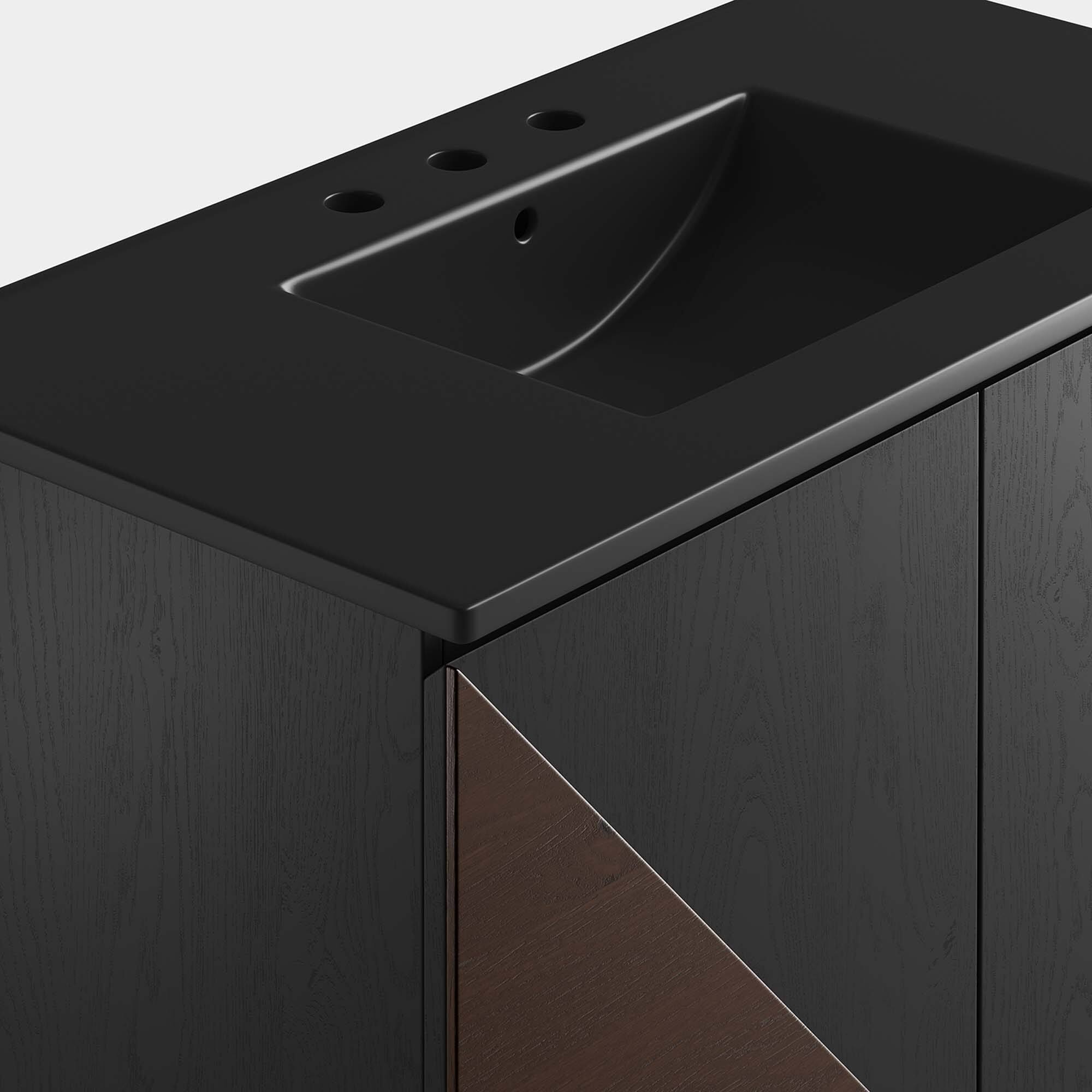 Alt View 7. Modway - Alchemist Bathroom Vanity Basin Included by Modway - Black Black.