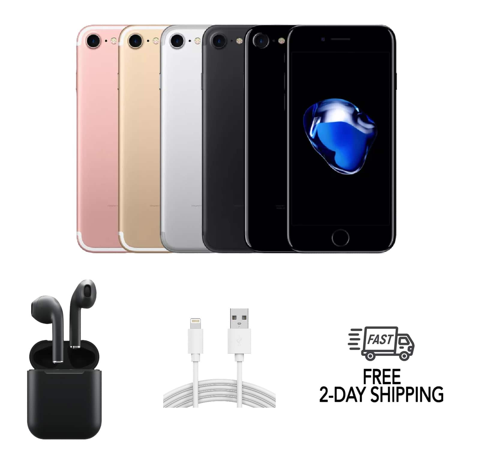 Apple iPhone 7 A1660 (Fully Unlocked) 256GB w/ Wireless Earbuds