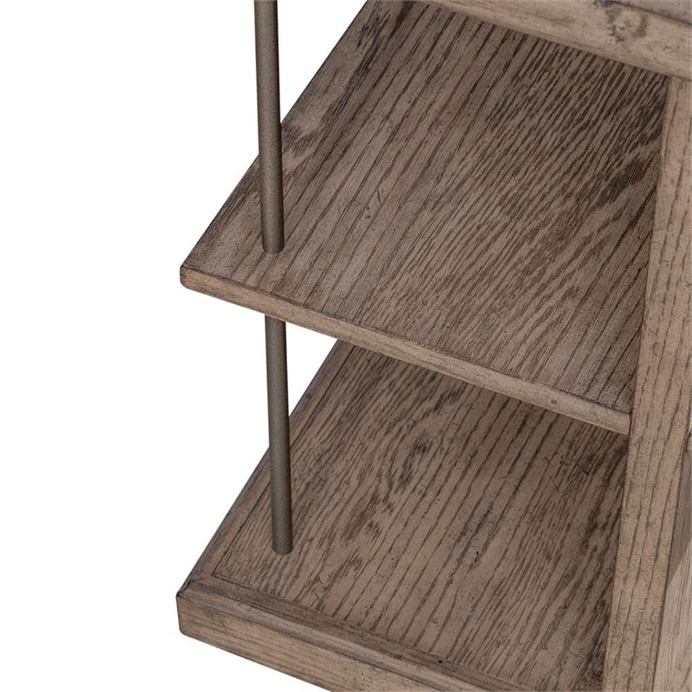 Alt View 3. Liberty Furniture Industries - City Scape Metal Accent Oak Wood End Table for Living Room Burnished Beige - Burnished Beige.