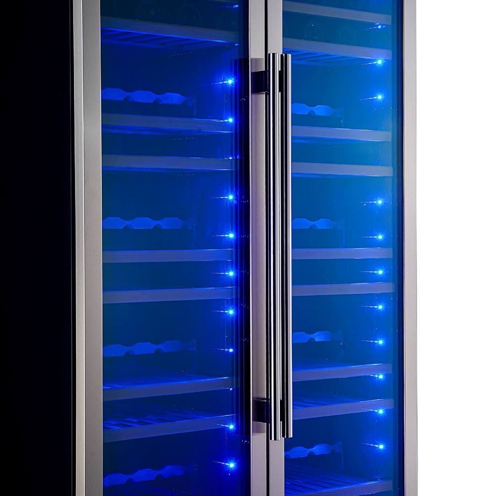 Alt View 5. Forno Appliances - Vernazza 166-Bottle Dual Zone Wine Cellar - Stainless steel.