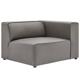 Mingle Vegan Leather Right-Arm Chair by Modway - Gray