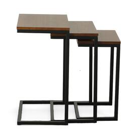 Carolina Chair & Table - Addison Nesting Table Set - Chestnut Top - Black Base - Chestnut, Black