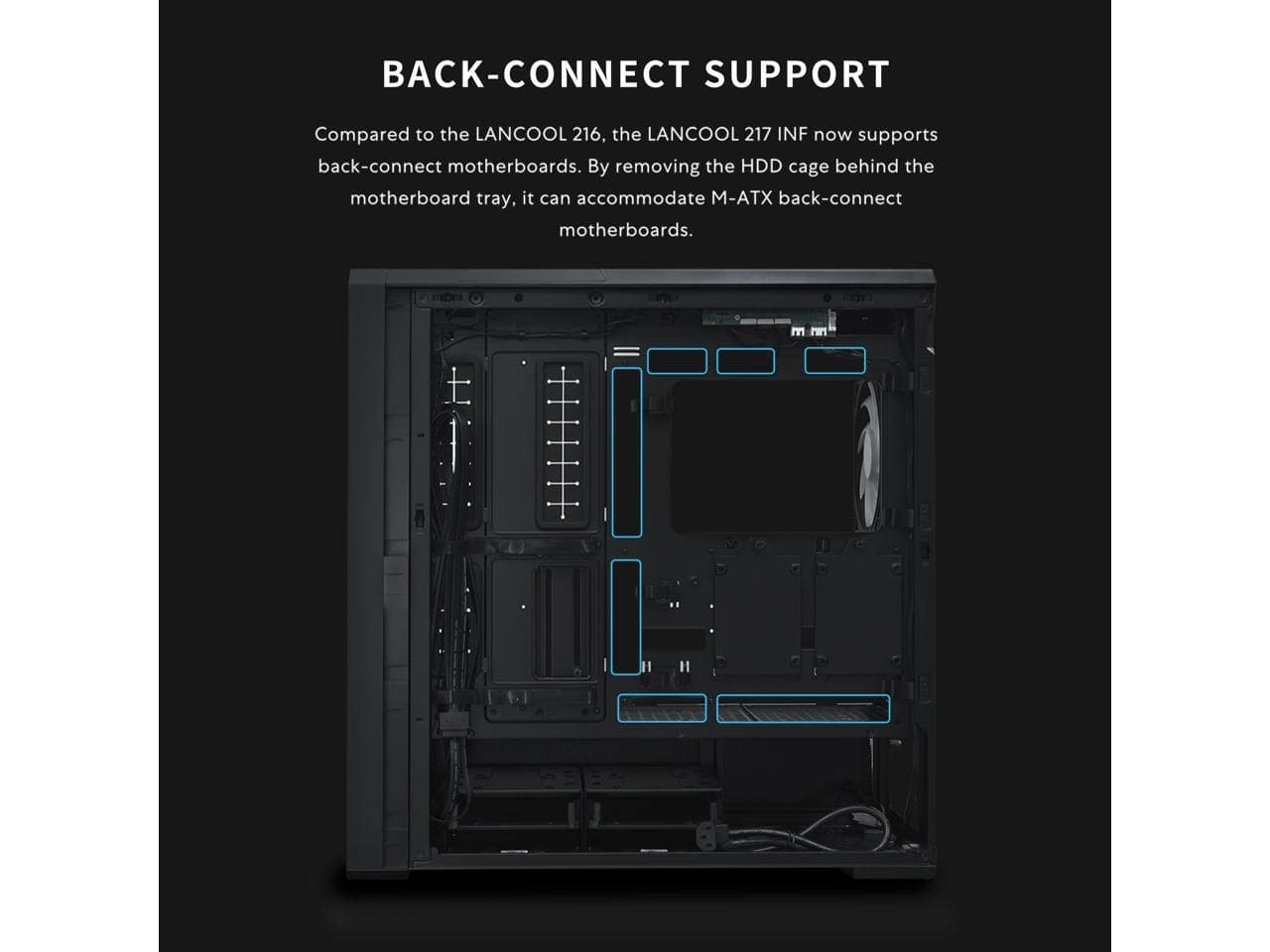 Lian Li LANCOOL 217 INF Black, Mid Tower ATX Case w/ 3 Fans
