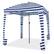 Front. Costway - 6 x 6FT Foldable Beach Cabana Tent with Carrying Bag Detachable Sidewall - Blue+White.