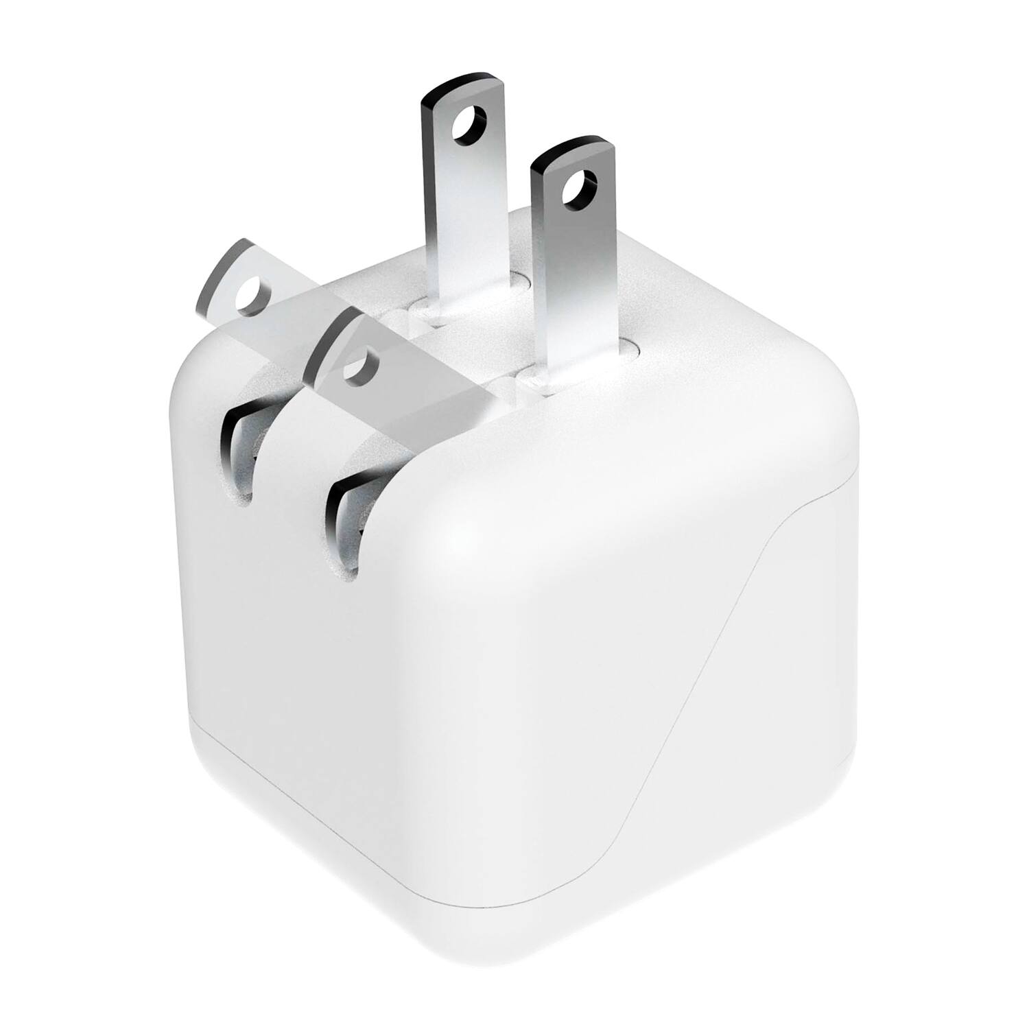 Left. Xyst - 2.4-Amp Dual USB Foldable Wall Charger - White.