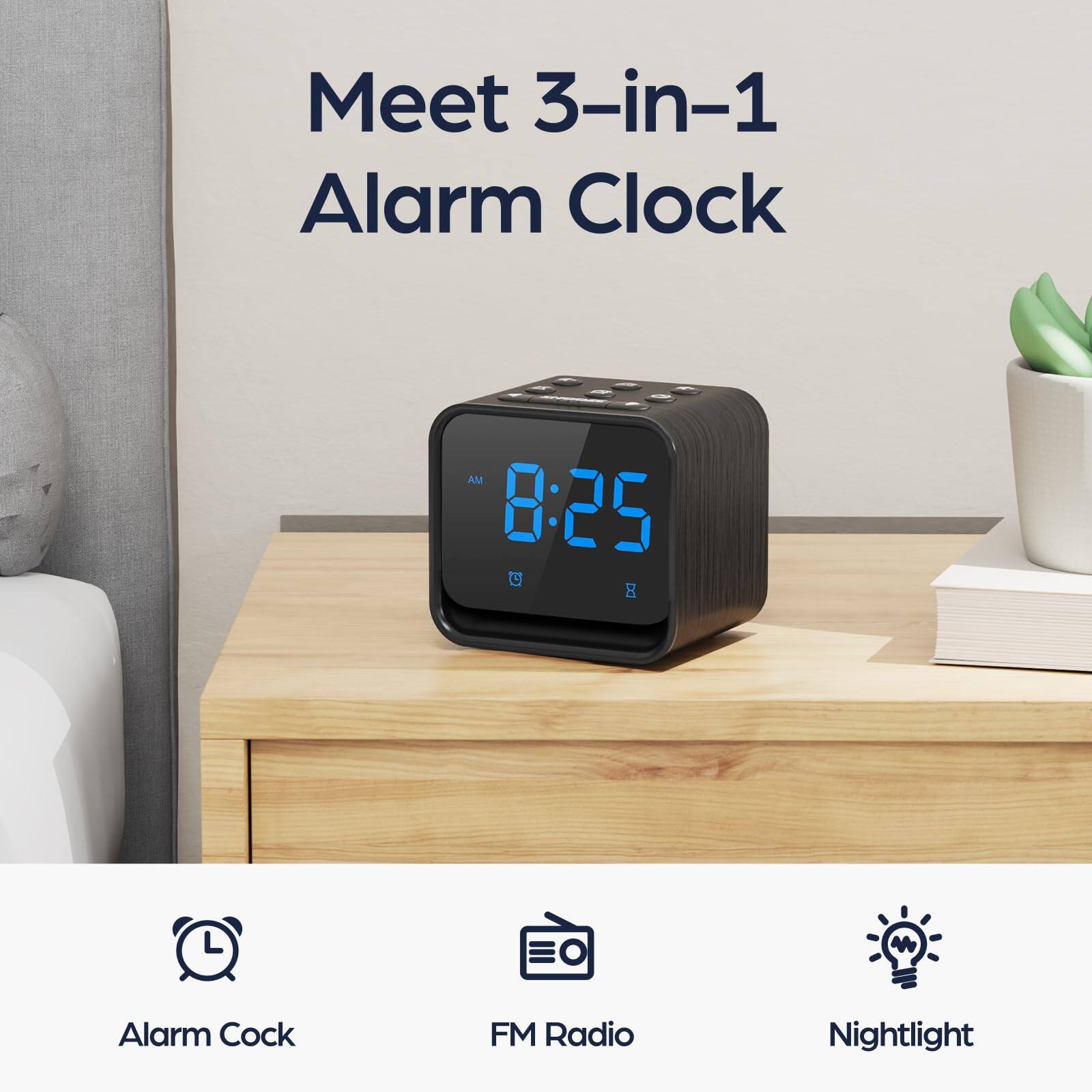 Meet 3-in-1 Alarm Clock

AM 8:25 C 8 W Alarm Clock FM Radio Nightlight