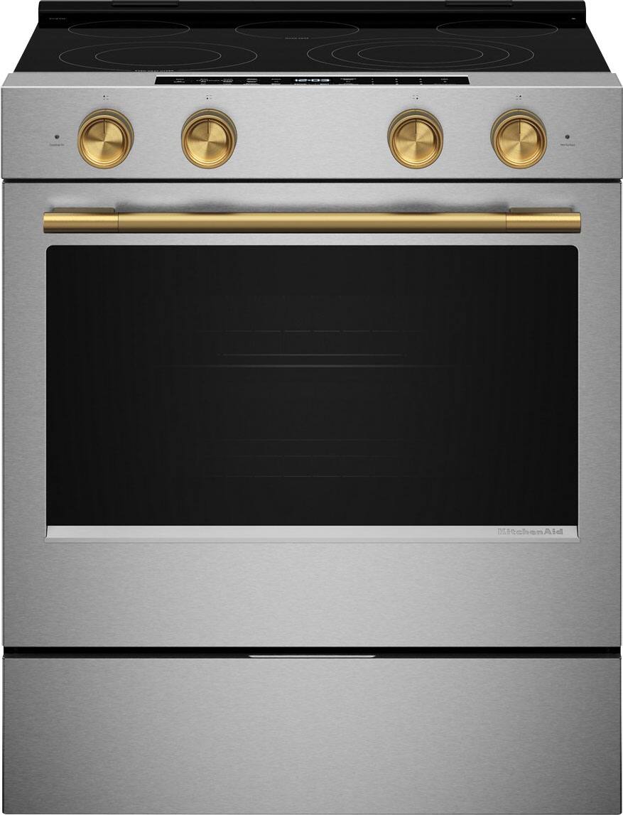 Alt View 10. KitchenAid - 5.3 Cu. Ft. Smart Slide-In Electric Range with Two Even-Heat Hyper Elements and Convection Cooking Modes - Fingerprint Resistant Stainless Steel.