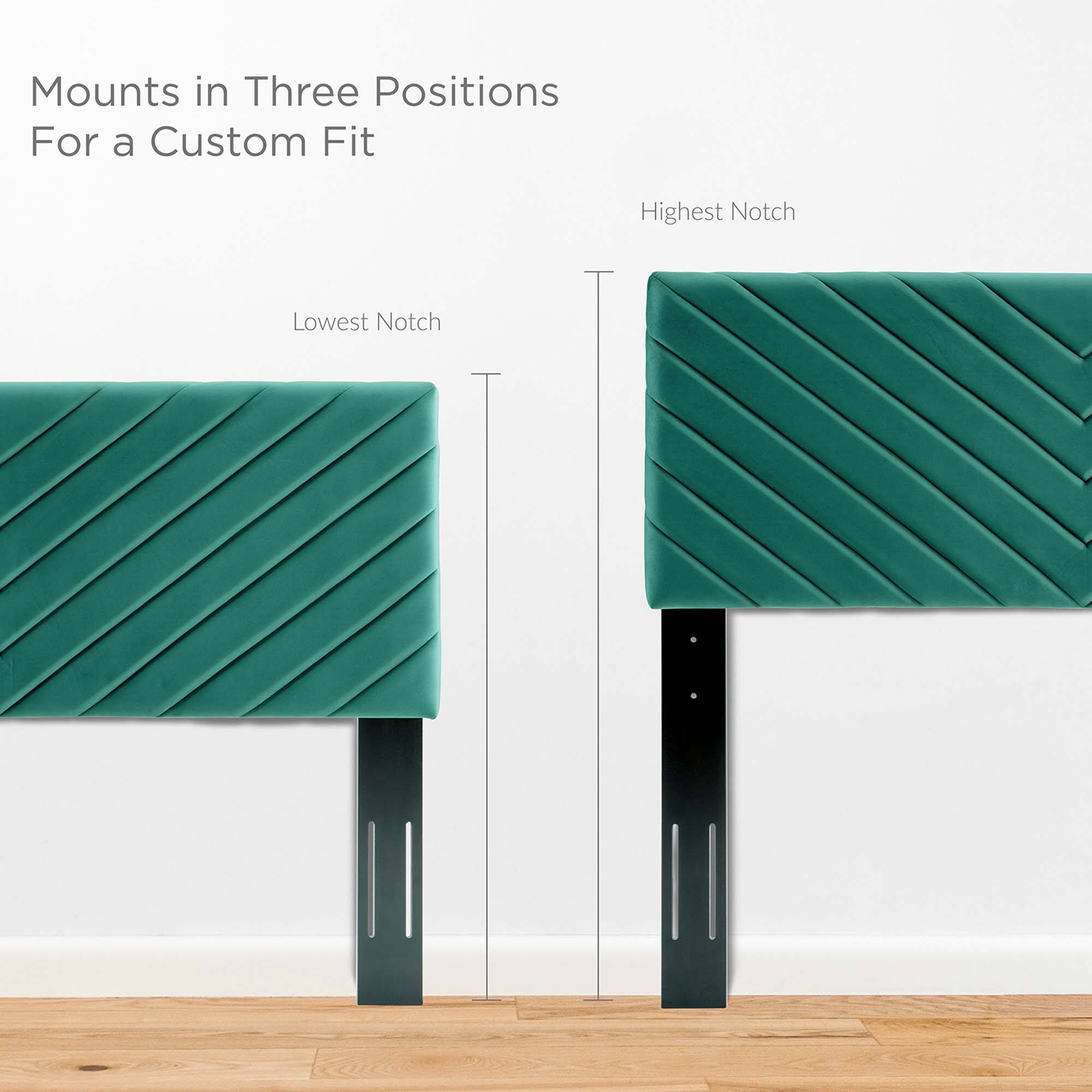 Mounts in Three Positions  
For a Custom Fit  

Lowest Notch  
Highest Notch