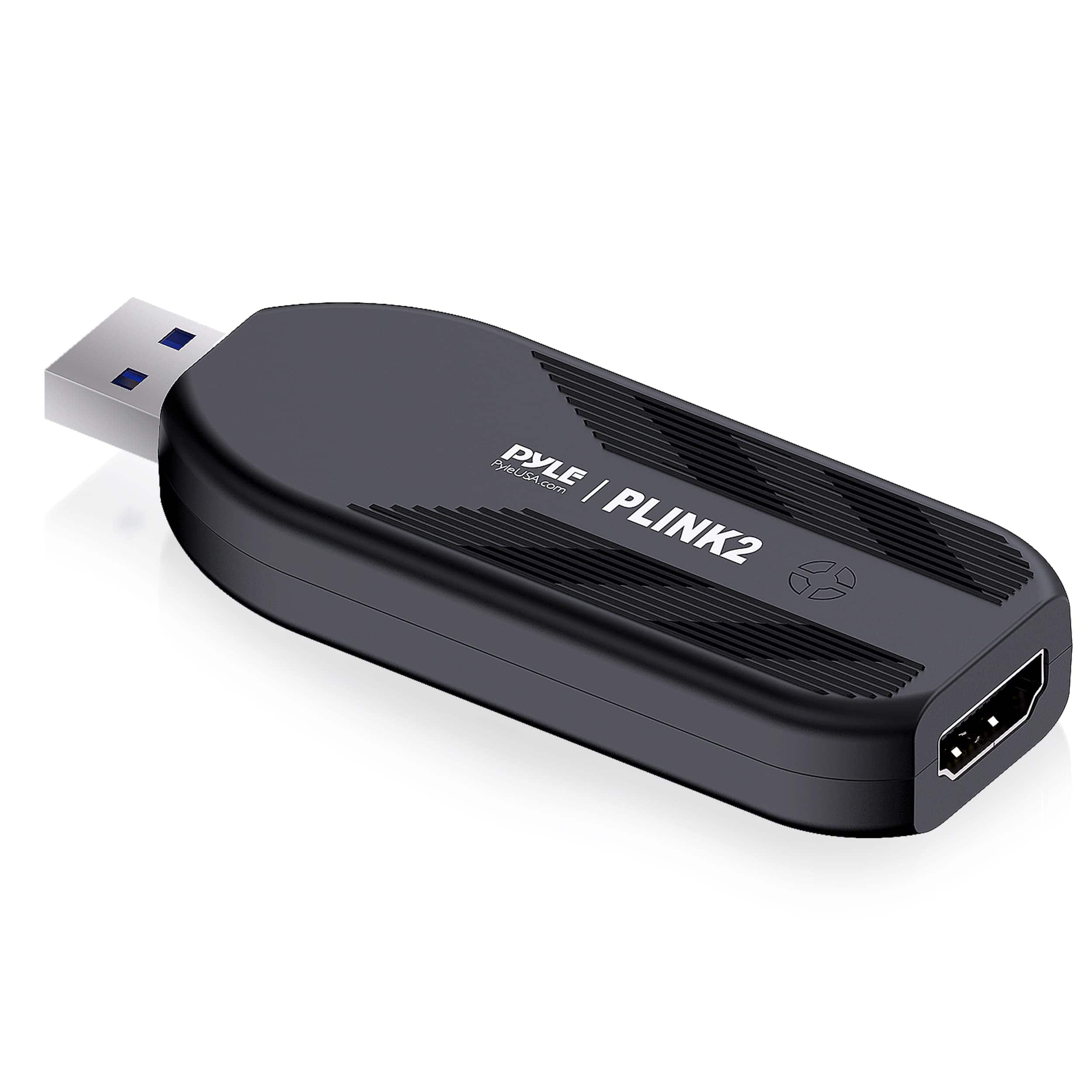 Pyle - HDMI Capture Card - Camera Link 4K USB3.1 GEN1 HDMI-to-USB Audio-Video Recording via DSLR Camcorder Action Cam - Black
