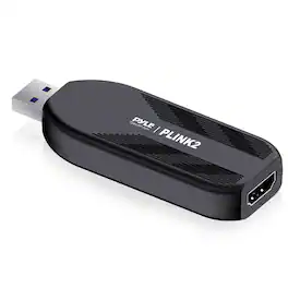 Pyle - HDMI Capture Card - Camera Link 4K USB3.1 GEN1 HDMI-to-USB Audio-Video Recording via DSLR Camcorder Action Cam - Black
