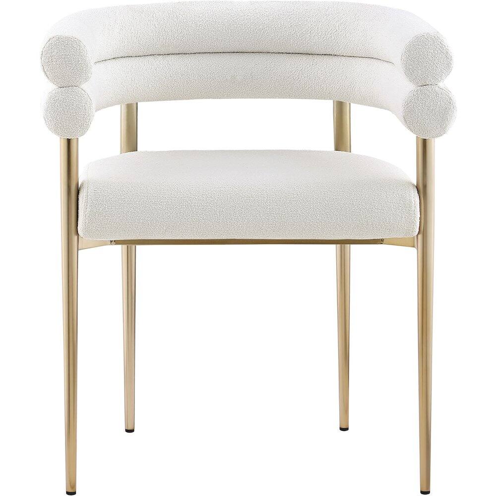Alt View 2. Meridian Furniture - Brielle Cream Boucle Fabric Dining Chair, Set of 2 - Beige.