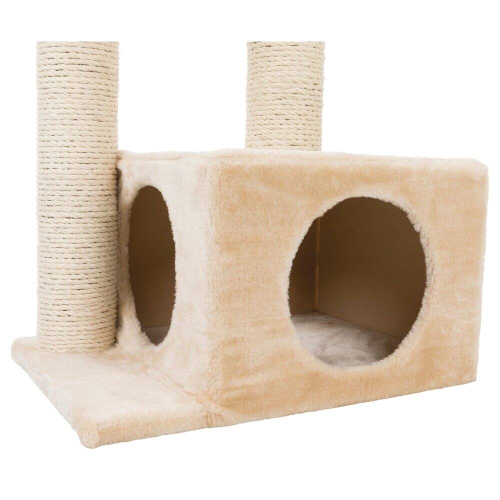 Alt View 1. TRIXIE - Valencia Plush & Sisal 3-Level 28" Cat Tree with Scratching Posts & Condo - Beige.