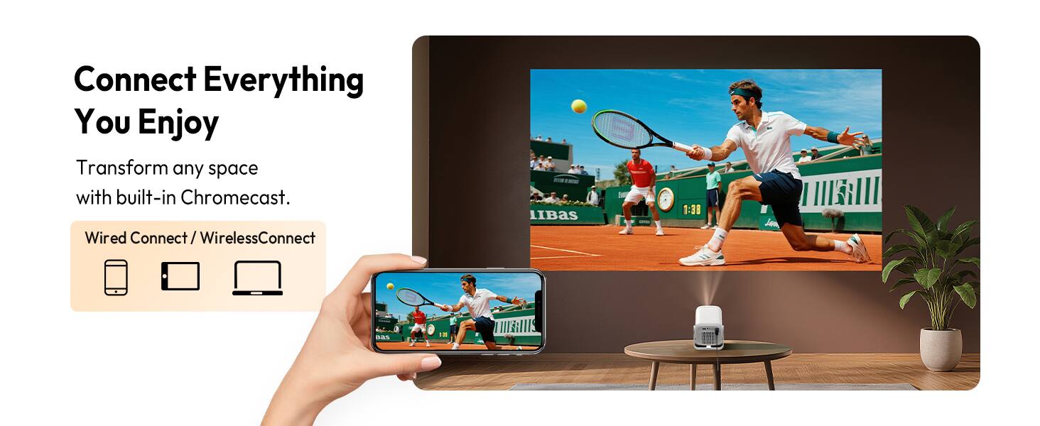 Connect Everything You Enjoy

Transform any space with built-in Chromecast.

Wired Connect / WirelessConnect