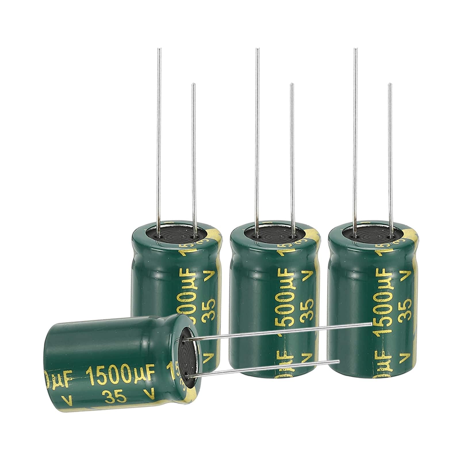 Unique Bargains - 1500uF 35V 13x21mm Electrolytic Capacitor, High Frequency, Low Impedance, Radial Leads, 12pcs - Green price history on PriceWatchPro