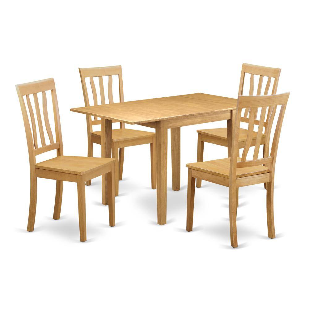 Left. East West Furniture - Dining Room Set Oak - Brown.