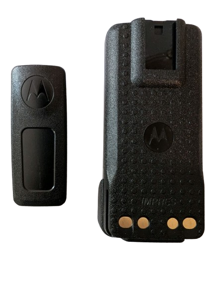 Motorola Solutions - Motorola PMNN4544 PMNN4544A IMPRES Li-Ion IP68 High Capacity Battery - with BELT CLIP - Black