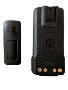 Motorola Solutions - Motorola PMNN4544 PMNN4544A IMPRES Li-Ion IP68 High Capacity Battery - with BELT CLIP - Black