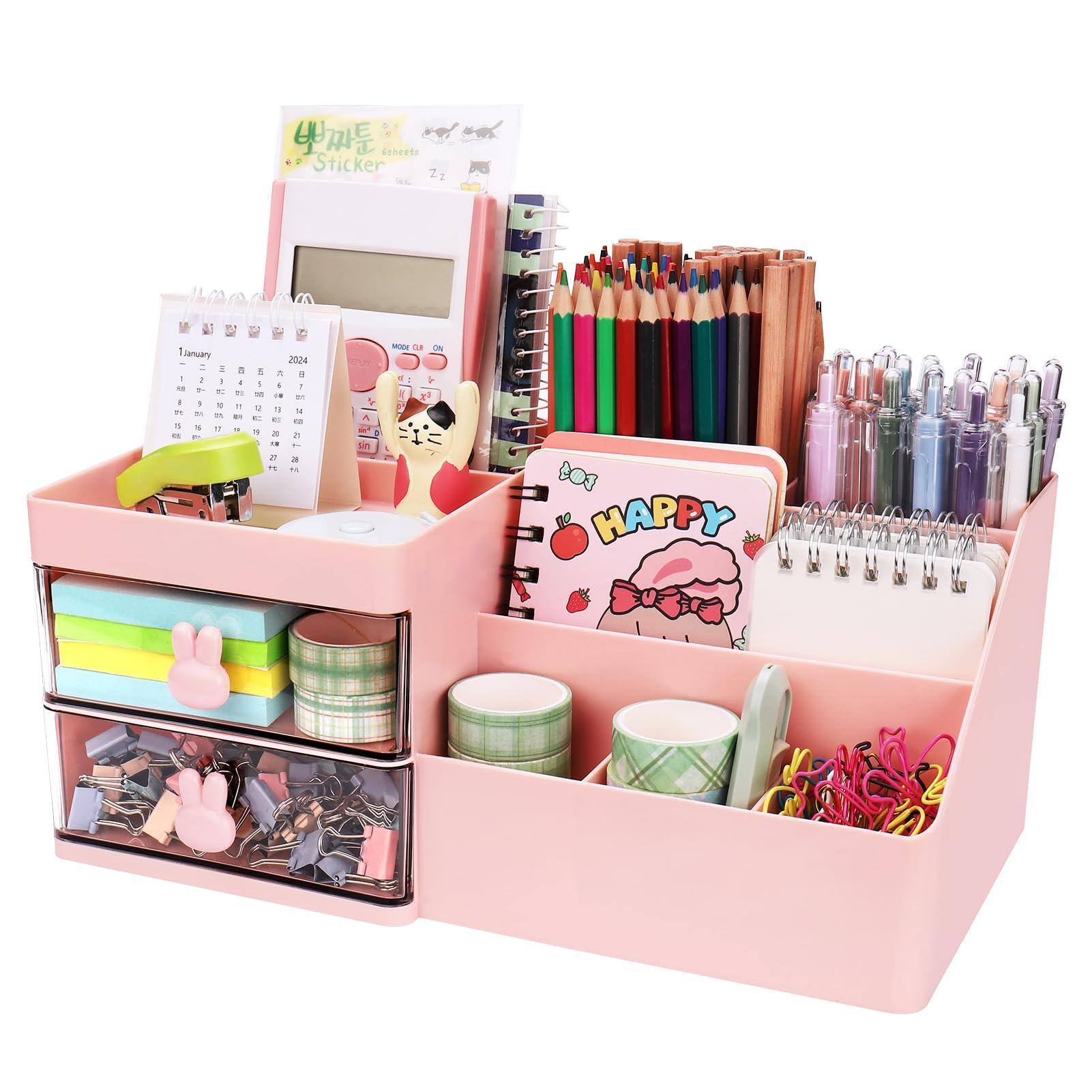 8 Compartments + 2 Drawer (Pink)