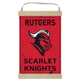 Jardine - Rutgers Scarlet Knights Faux Rust Banner Sign - Red