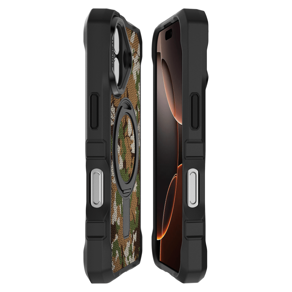 Alt View 1. Itskins - ITSKINS Supreme_R // Nylon Stand Case for MagSafe for Apple iPhone 17 - Camo - Multicolor.