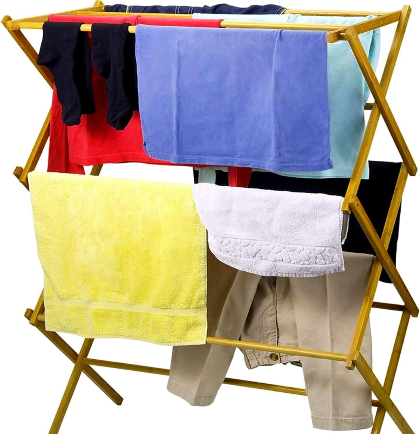 Angle. Home It - Wooden Clothes Drying Rack - Hang Rack for Clothes - Laundry Rack for Clothing Drying Natural - Natural.