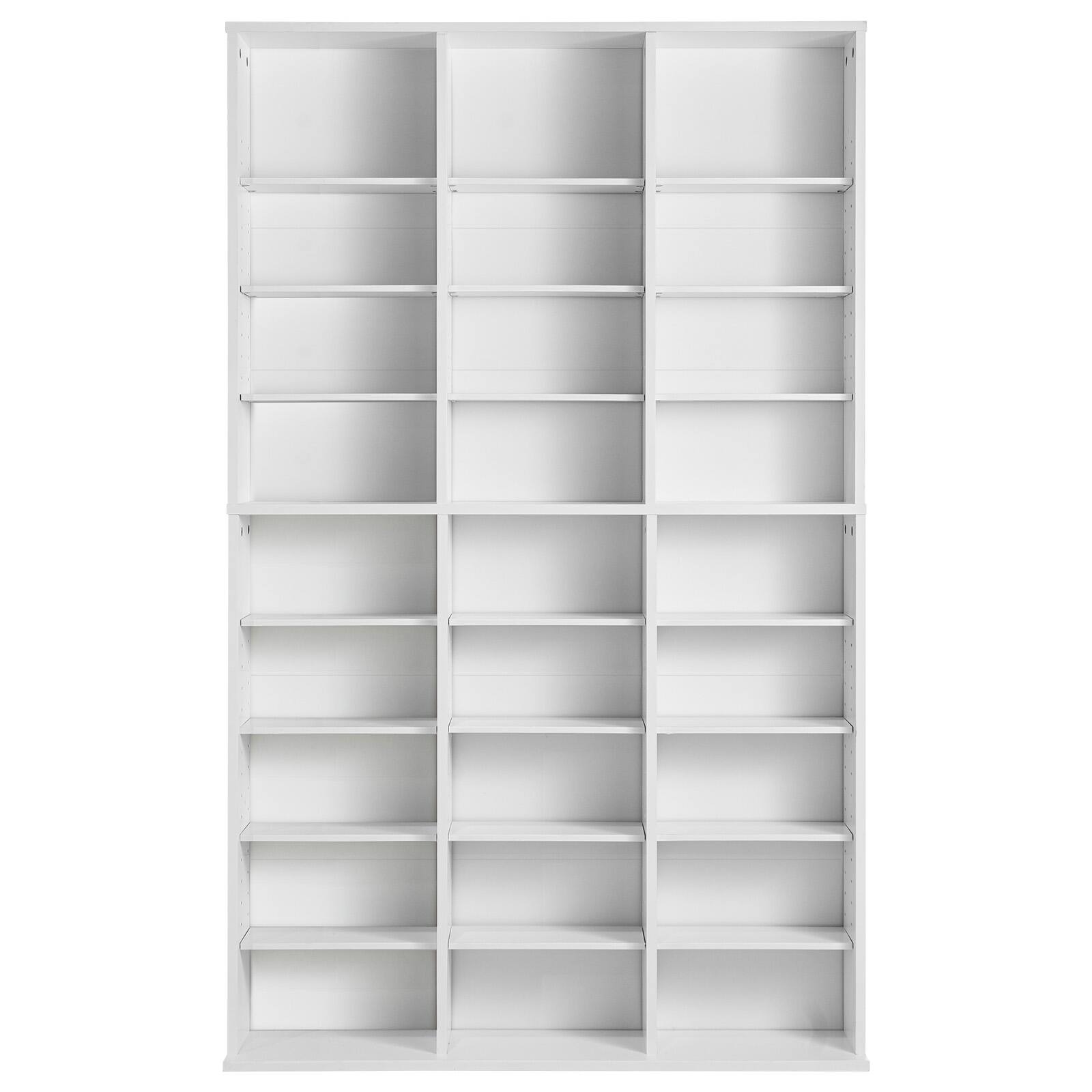Alt View 5. VEVOR - Media Storage Cabinet, 9-layer DVD Shelf Holds up to 756 CDs, Adjustable CD Shelves 27 Compartments - White.