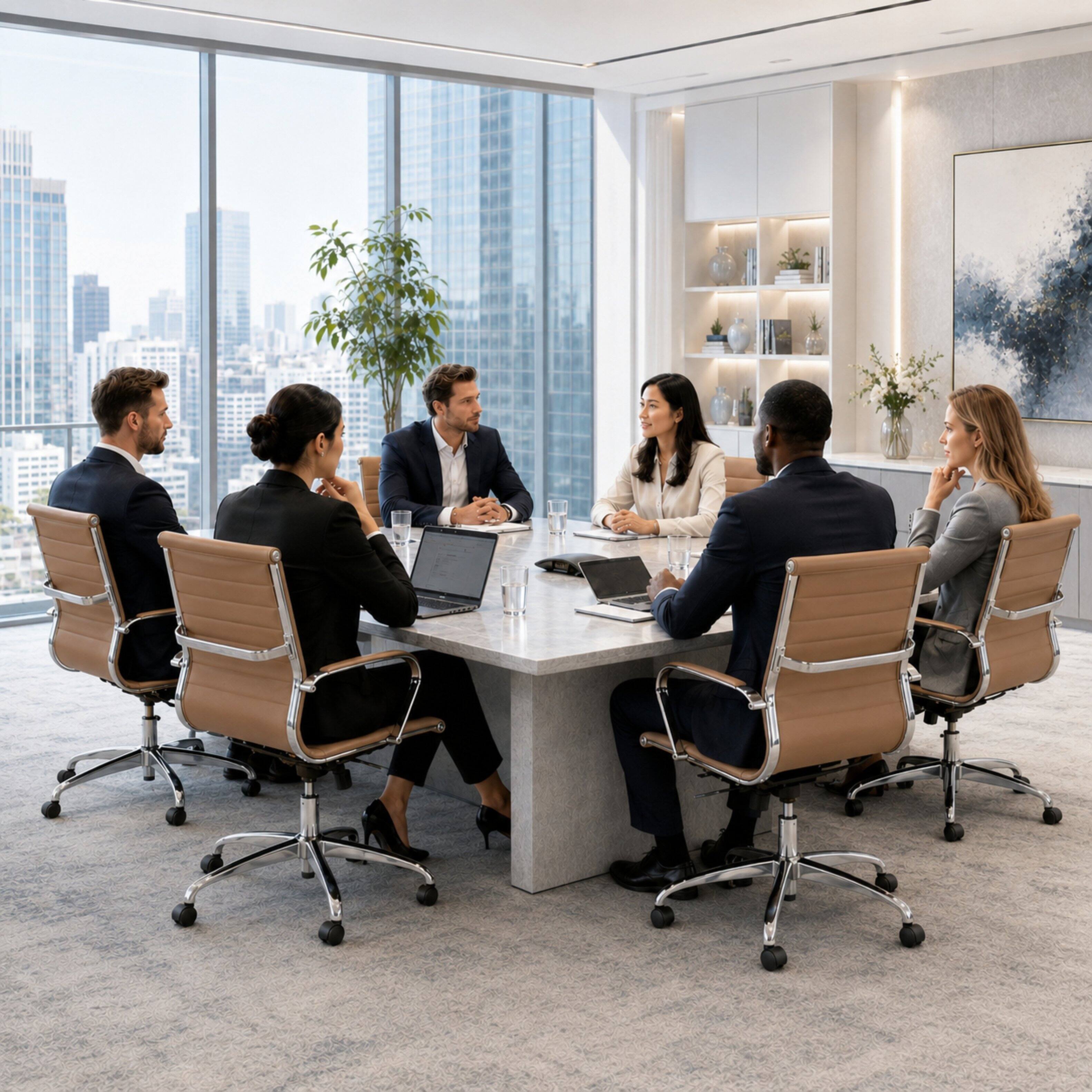 Alt View 4. LeisureMod - Benmar Modern Ergonomic Ribbed Leather Office Desk Chair, Steel Frame, Computer Chair for Home Office & Workspace Use - Brown.