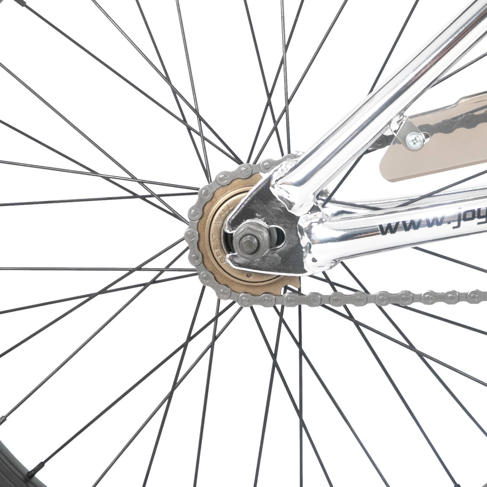 Alt View 6. JOYSTAR - JOYSTAR 20 Inch Kids BMX Bike for Boys Girls Ages 7-12, Freestyle Bicycle for Beginner Level Riders with 2 Pegs, Silver - Silver.