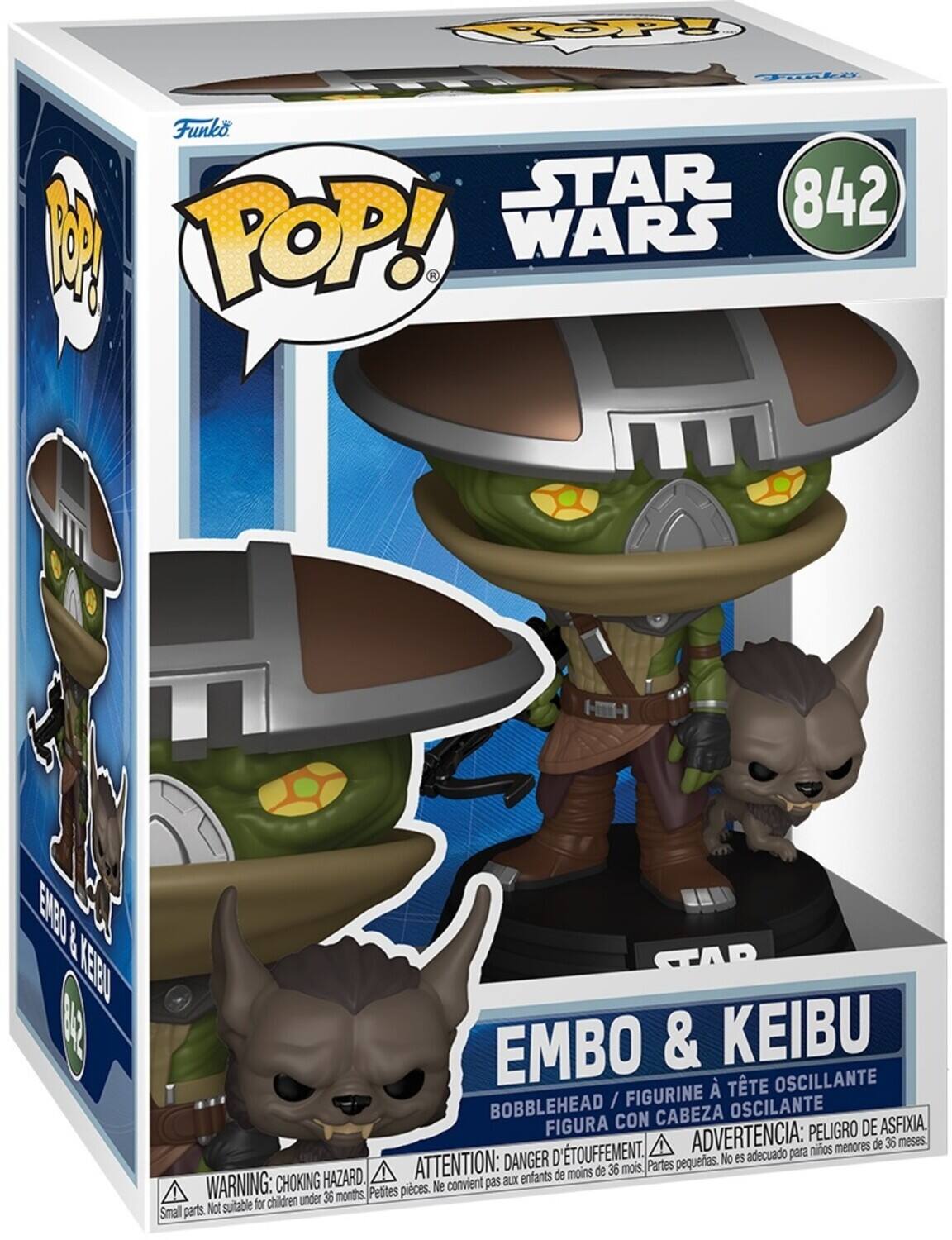 TOOPY TLa Funko STAR 842 POP! WARS R EVED 1EE0 B EMBO & KEIBU TTE OSCILLANTE BOBBLEHEAD / FIGURINE OSCILANTE FIGURA CON CABEZA OSCILANTE ADVERTENCIA: PELIGRO DE ASFIXIA. ATTENTION: DANGER D'ÉTOUFFEMENT. Partes pequeñas. No es adecuado para niños menores de 36 meses. CHOKING HAZARD. convient pas aux enfants de moins de 36 mois. Petites pièces. Ne convient pas aux enfants.