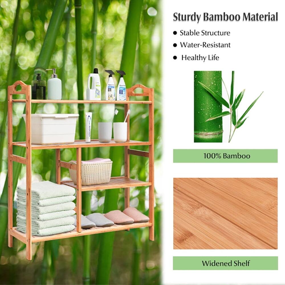 Sturdy Bamboo Material  
- Stable Structure  
- Water-Resistant  
- Healthy Life  

100% Bamboo  
Widened Shelf