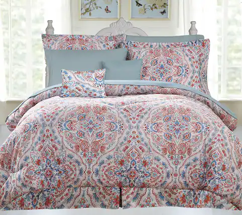 Front. Kathy Ireland - Kathy Ireland 10 Piece Bed in a Bag Comforter Set - Eden.