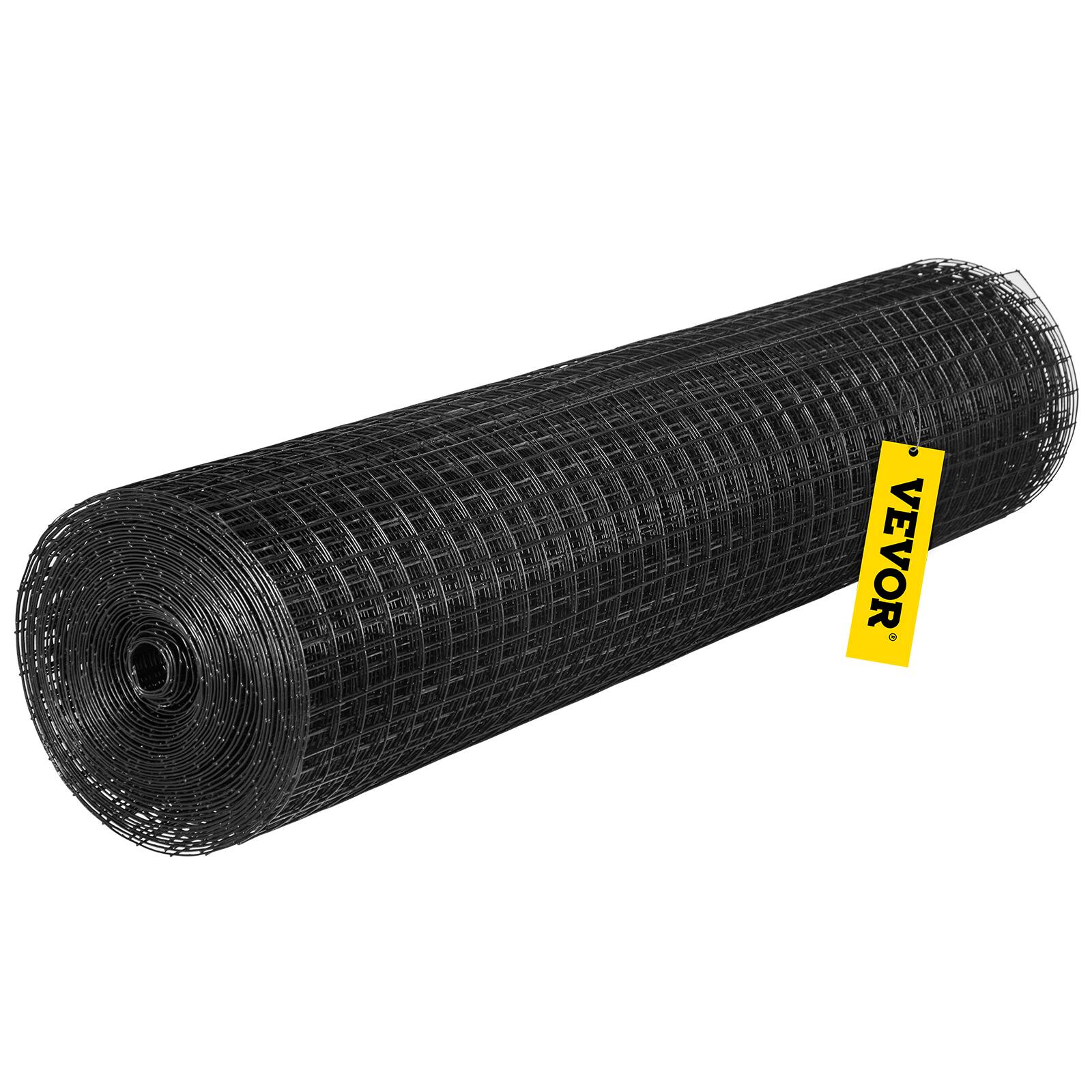 Alt View 5. VEVOR - Hardware Cloth, 24" x 100' & 1"x1" Mesh Size, Galvanized Steel Vinyl Coated 16 Gauge Chicken Wire Fencing, for Garden - Black.