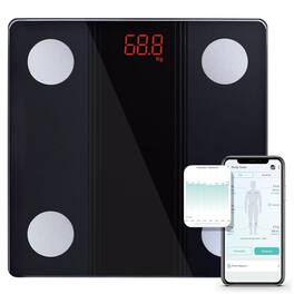 FINEAK - Bathroom Scale Smart Digital Bluetooth Scales for Body Weight - Black