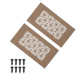 Unique Bargains - 6"x3" Door Air Vent Cover, 2pcs Heavy Duty Aluminum Alloy Grille Louvered with Mounting Screws for Cabinet Wardrobe - Brown