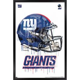 Trends International - New York Giants 24.25'' x 35.75'' Framed Helmet Poster - Multicolor