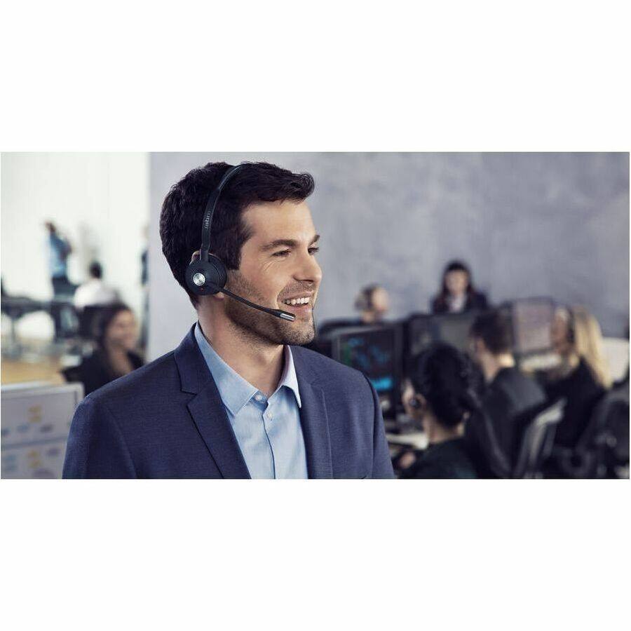 Alt View 4. Jabra - Jabra Engage 75 SE Headset - Mono - Wireless - Bluetooth/DECT - 492.1 ft - 40 Hz to 16 kHz - Over-the-head, On-ear - Black.