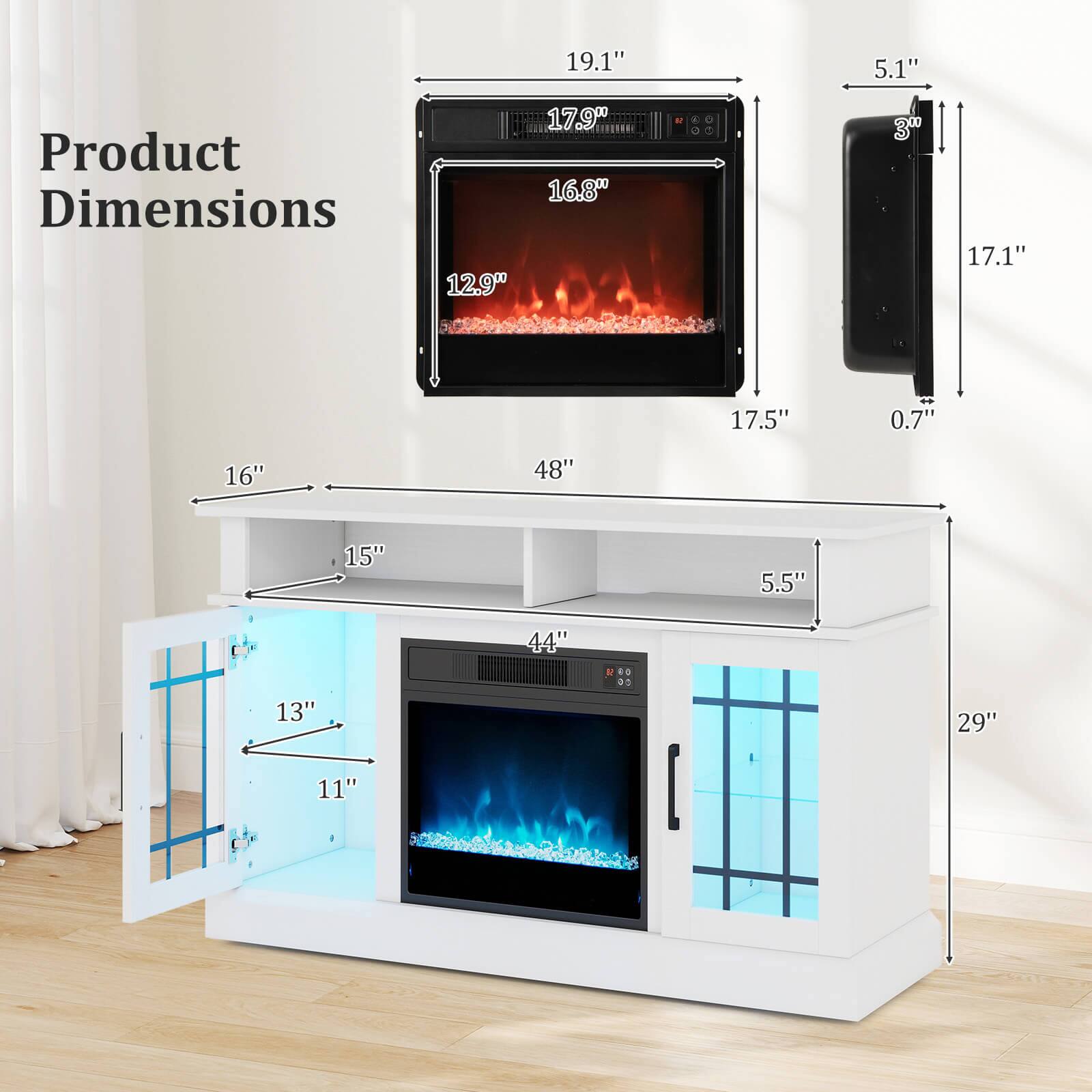 Product Dimensions

- 19.1"
- 17.9"
- 16.8"
- 12.9"
- 17.5"
- 5.1"
- 17.1"
- 0.7"
- 16"
- 48"
- 15"
- 5.5"
- 13"
- 11"
- 44"
- 29"
- 11"