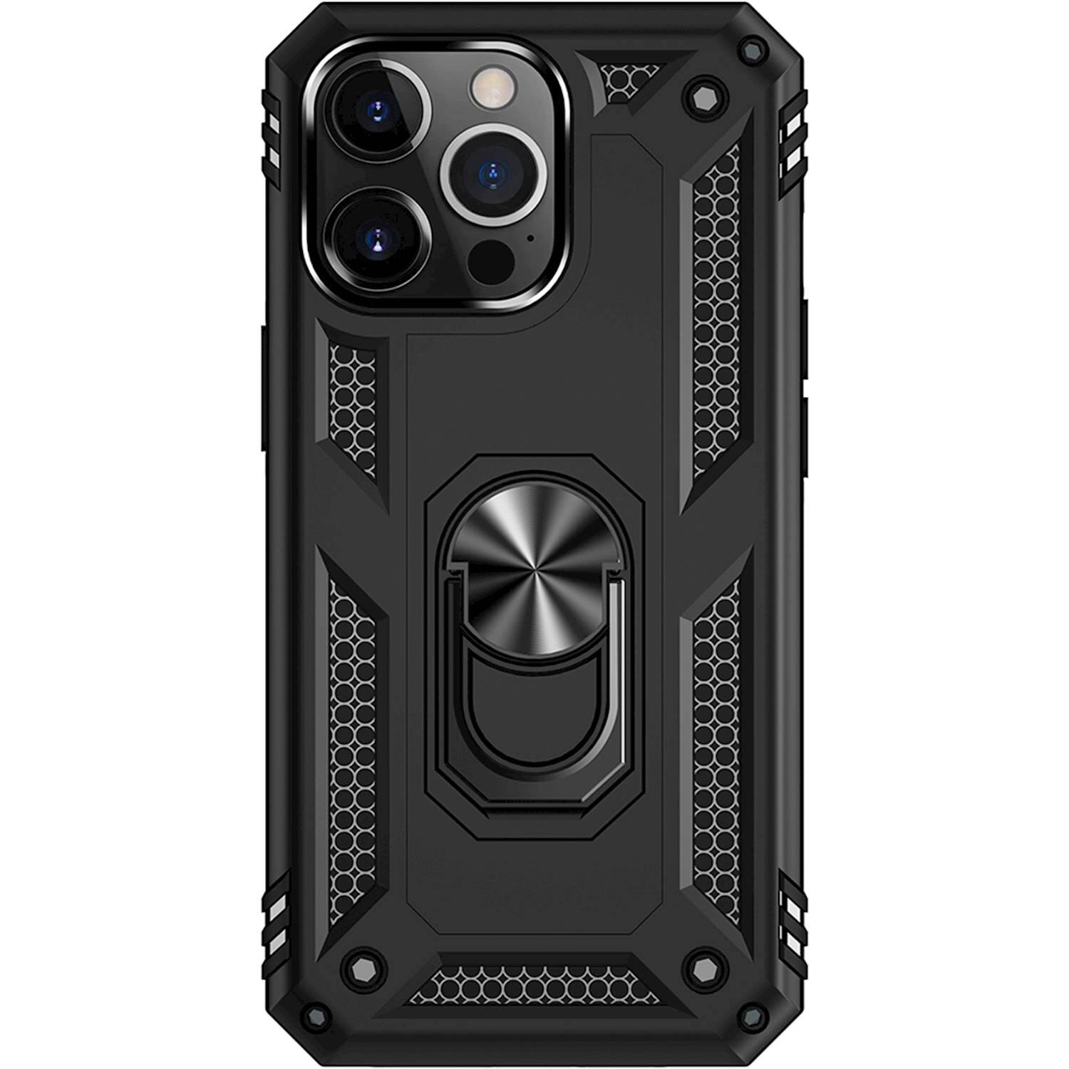 Front. SaharaCase - Kickstand with Belt Clip Case for Apple iPhone 13 Pro - Black.