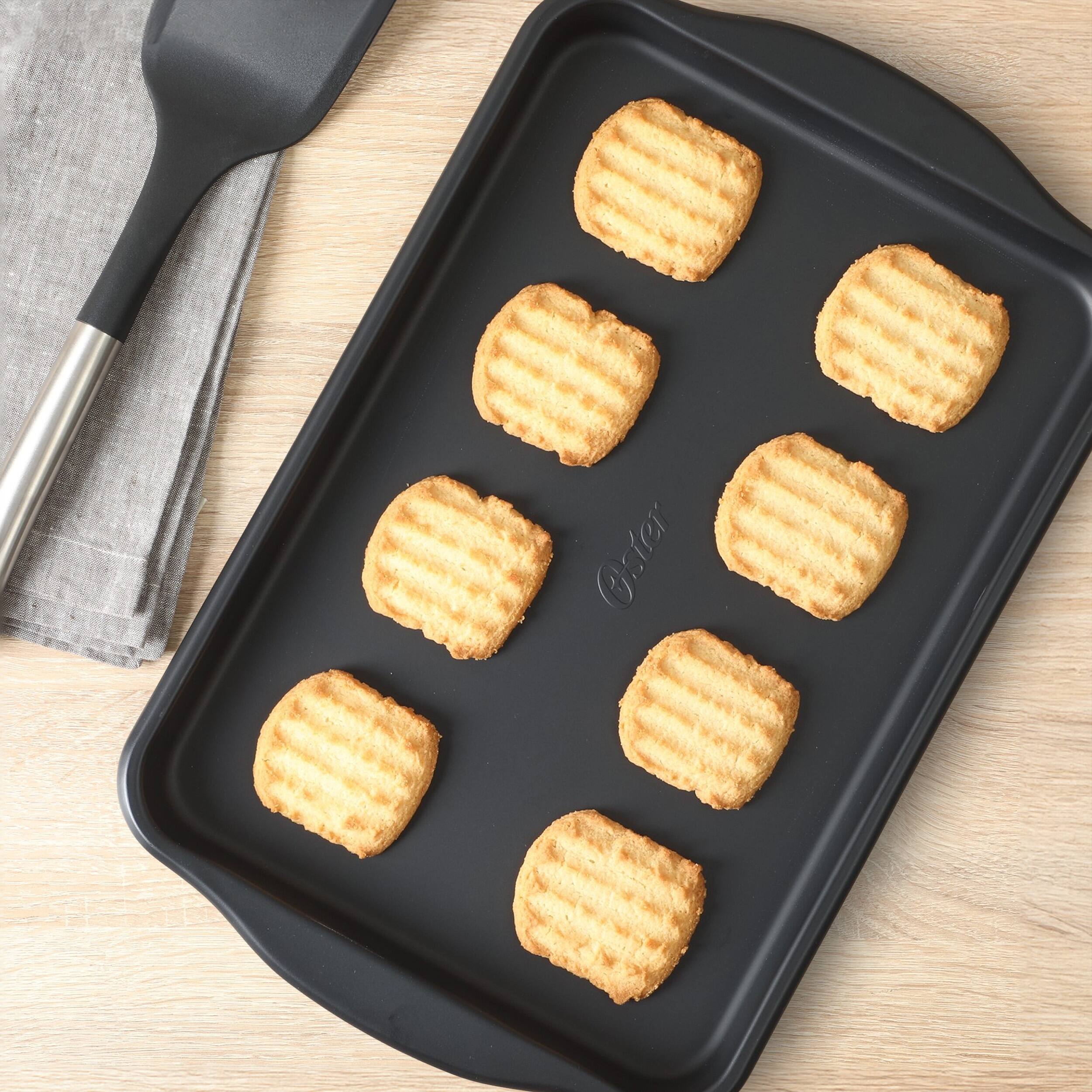 Alt View 3. Oster - Oster Teston Platinum Collection 18x15 Inch Nonstick Carbon Steel Cookie Sheet in Matte Black - Matte Black.