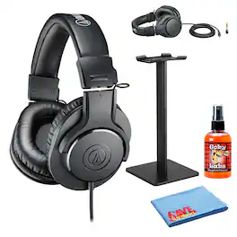 Audio-Technica - ATH-M20x Professional Studio Headphones with Accessory Kit - Black