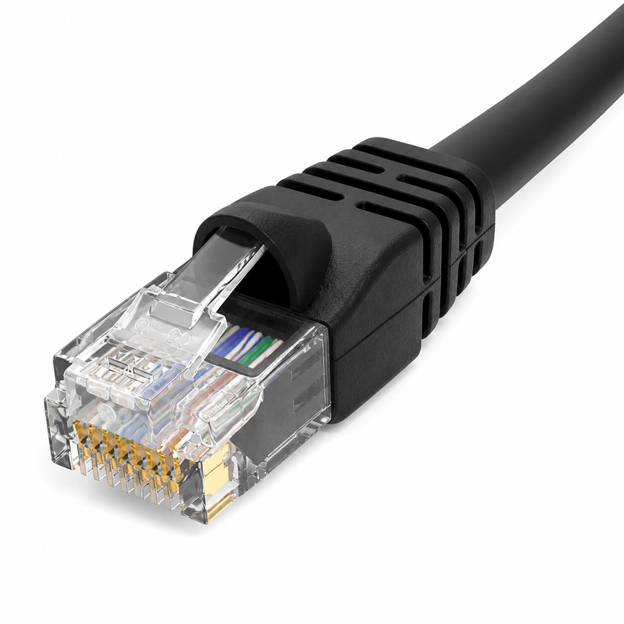 Front. Sanoxy - Cat5e Ethernet Patch Cable Snagless 10ft - Black.