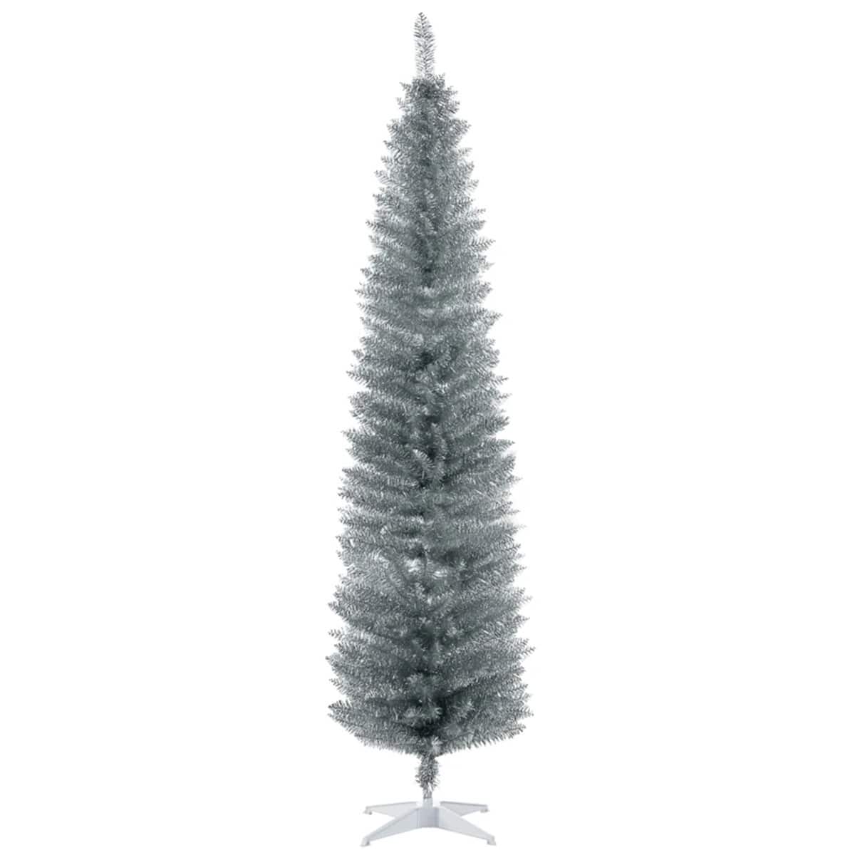 Spaco - 7FT Pencil Artificial Christmas Tree - Silver