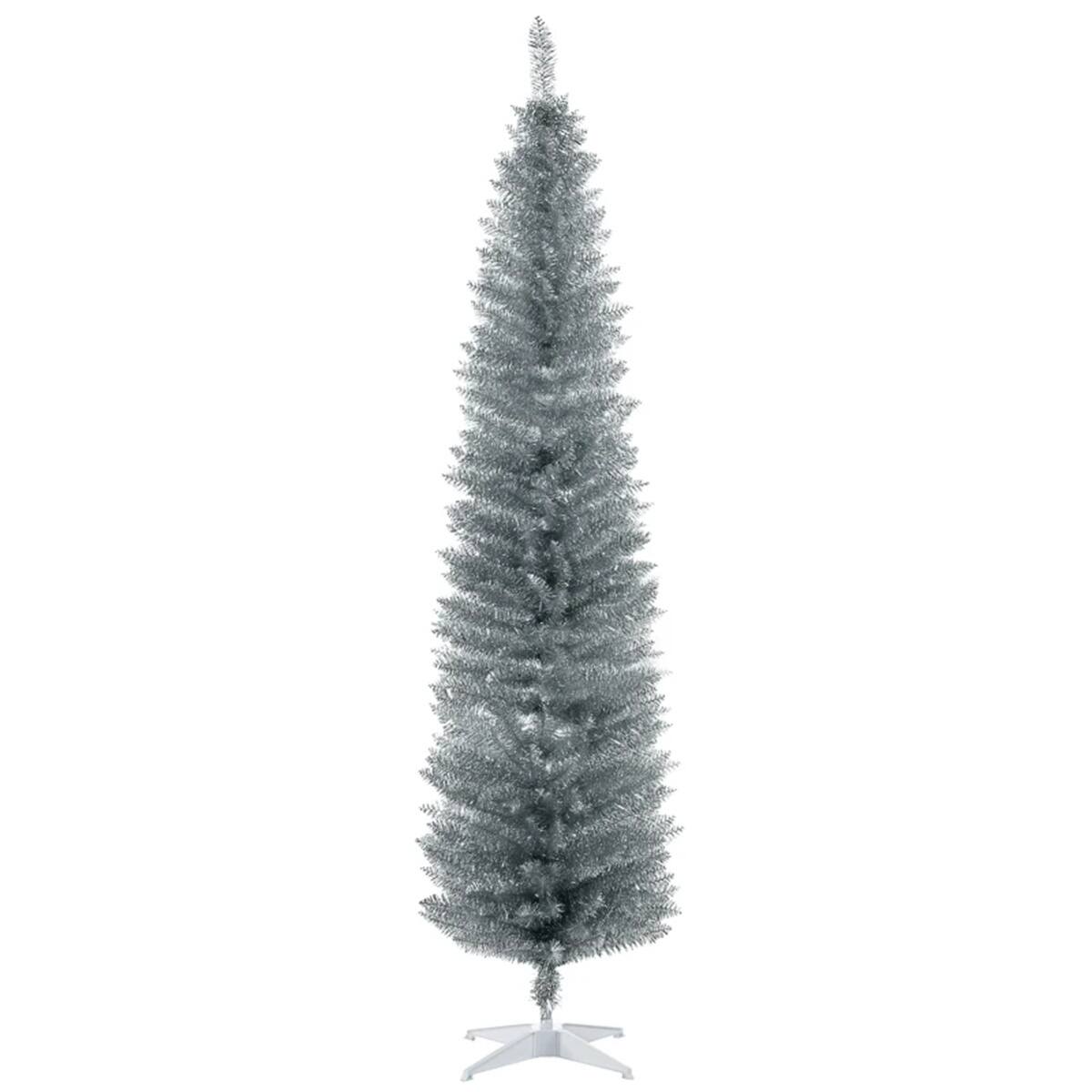 Front. Spaco - Spaco 7FT Pencil Artificial Christmas Tree - Silver.