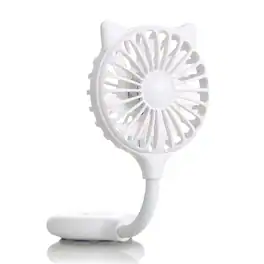 Zadro - Hands-Free Cat Ears Beauty Fan - Stylish Portable Cooling Solution - White