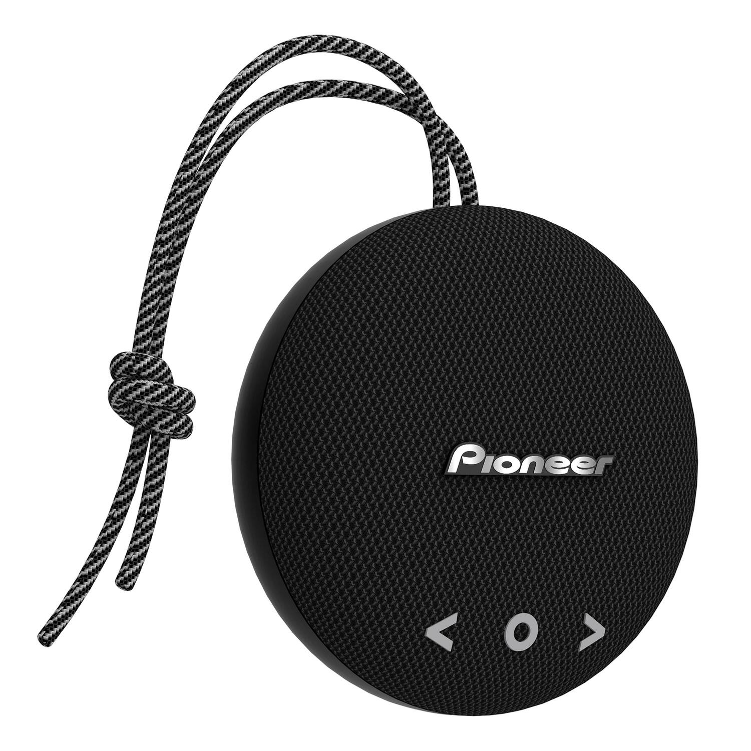 Front. Pioneer - 6W Rechargeable Bluetooth Speaker, Aux Input, Carry Cord, 15 Hr Play Time - Black.