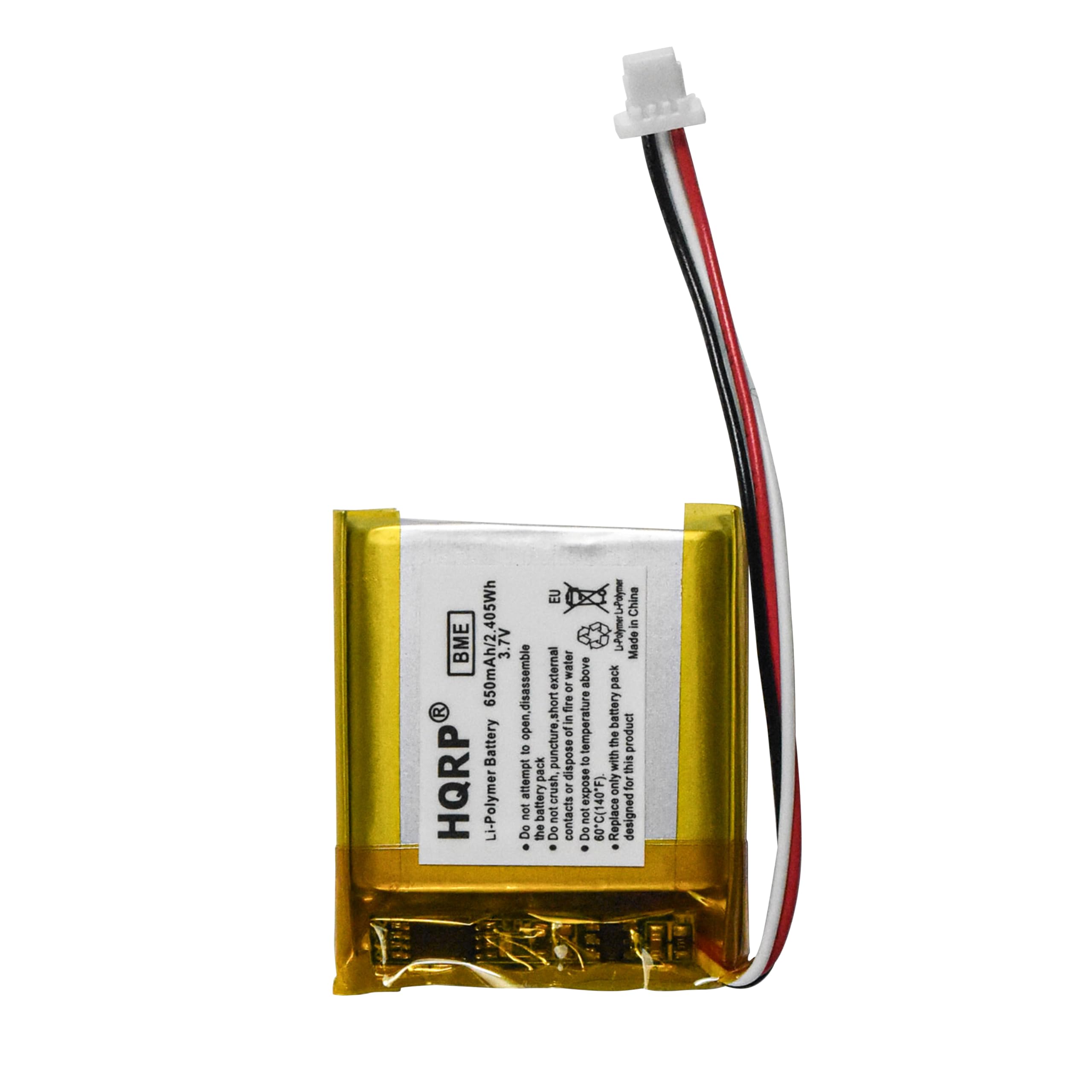 405W BME 650mAh/2.405 3.7V Battery HQRP Li-Polymer EU X Lnar China in Lor Made disassemble external water pack 10 hora. fre battery 2 open puncture of in temperature the product altempt pack dispose with this crush, o espose 40F) only for not battery not contacts not Replace designed De the Do De 90.cl 60

---

**Corrected Text:**

405W BME 650mAh/2.405 3.7V Battery HQRP Li-Polymer EU X Lnar China in Lor Made disassemble external water pack 10 hours. Free battery 2 open puncture of in temperature the product attempt pack dispose with this crush, do not expose 40F) only for not battery not contacts not Replace designed Do the Do De 90.cl 60